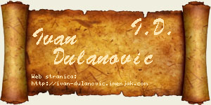 Ivan Dulanović vizit kartica